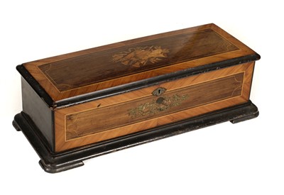 Lot 136 - Musical box. A Victorian inlaid musical box