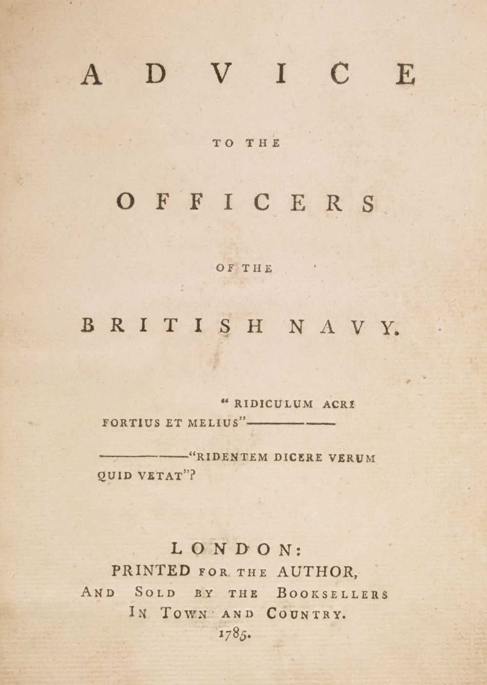 Lot 53 - Royal Navy. Advice to the Officers of the British Navy, 1st edition, 1785, rare satire