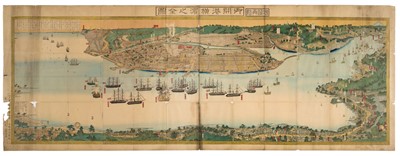 Lot 196 - Yokohama. Sadahide (Utagawa), Panorama of Yokohama, circa 1860