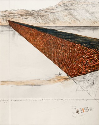 Lot 574 - Christo (1935-2020). 10 Million Oil Drums Wall, 1972