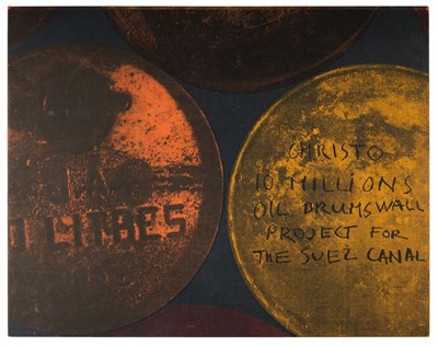 Lot 574 - Christo (1935-2020). 10 Million Oil Drums Wall, 1972