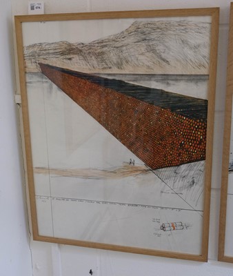 Lot 574 - Christo (1935-2020). 10 Million Oil Drums Wall, 1972