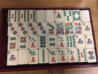 Lot 189 - Mahjong. A Chinese hardwood cased mahjong set