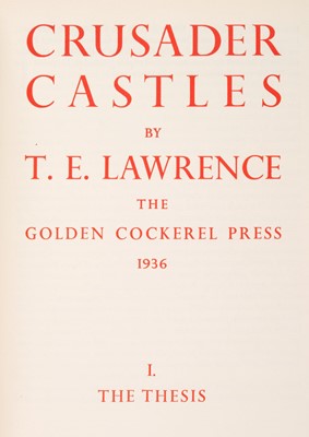 Lot 357 - Lawrence (Thomas Edward). Crusader Castles, 1936