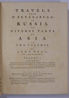 Lot 9 - Bell (John). Travels from St. Petersburg in Russia, to Diverse Parts of Asia, 1st edition, 1763