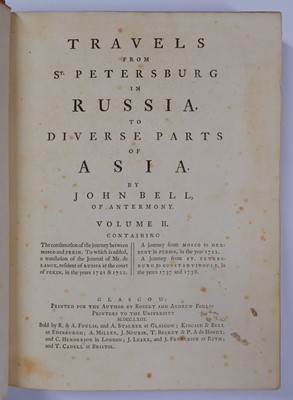 Lot 9 - Bell (John). Travels from St. Petersburg in Russia, to Diverse Parts of Asia, 1st edition, 1763
