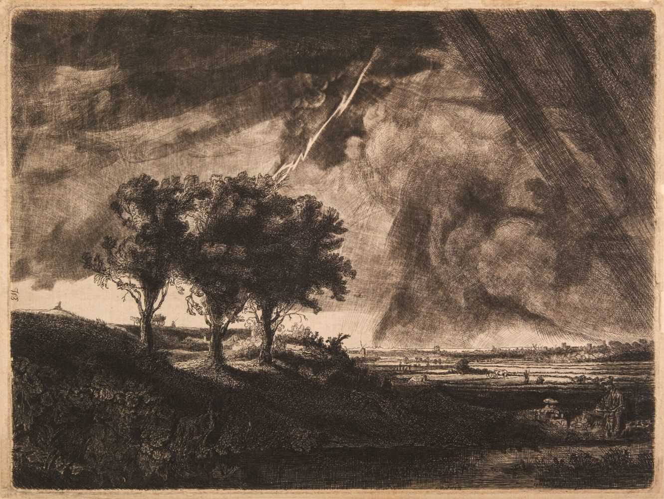 Lot 370 - Baillie (Captain William, 1723-1810). The Three Trees after Rembrandt, 1758