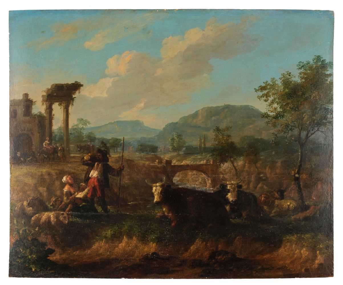 Lot 344 - Dutch School. Italianate Landscape, circa 1700