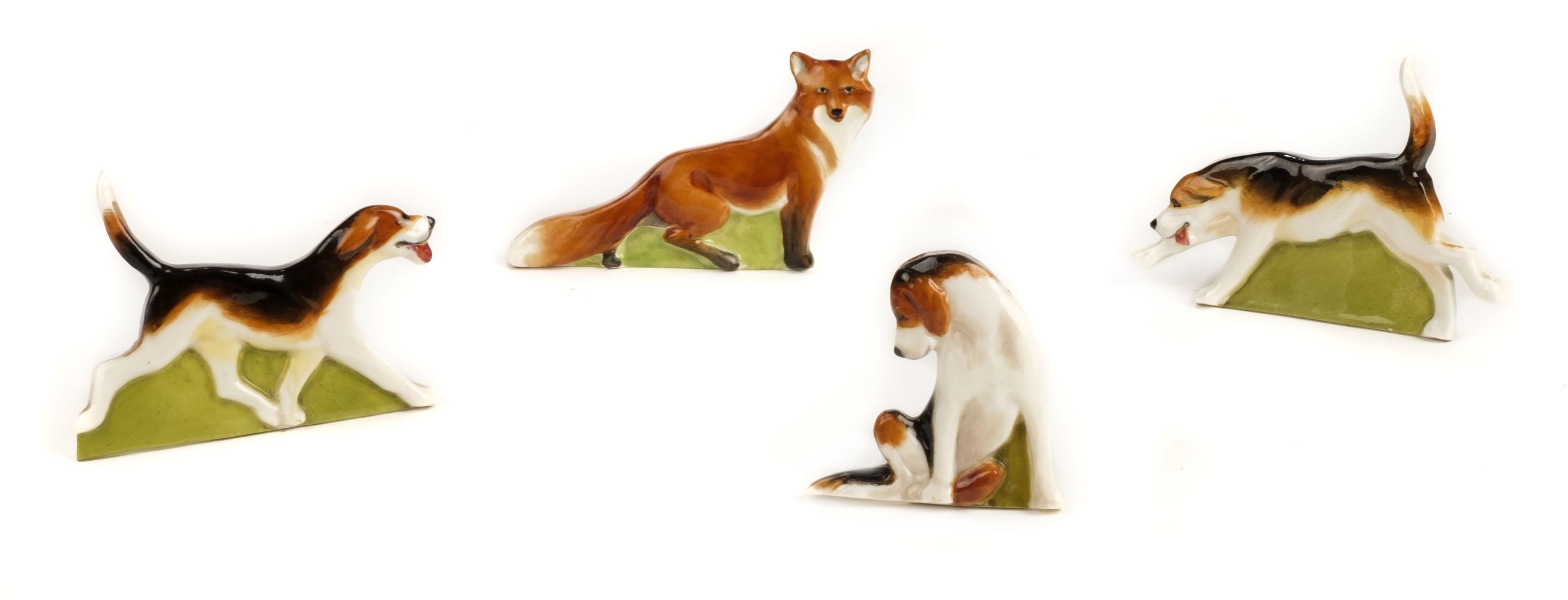 Lot 326 - Royal Worcester. Fox & Hounds menu holders