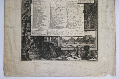 Lot 406 - Piranesi (Giovanni Battista (1720-1778). Catalogo delle Opere