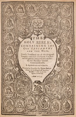 Lot 268 - Bible [English]. The Holy Bible: Containing the Old Testament and the New, 1635