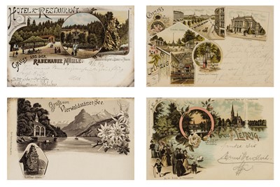 Lot 256 - Postcards: Gruss Aus. A collection of 350 Gruss Aus and related lithographic postcards