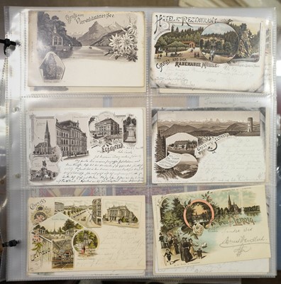 Lot 256 - Postcards: Gruss Aus. A collection of 350 Gruss Aus and related lithographic postcards