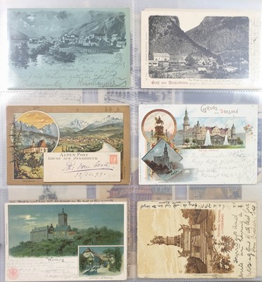 Lot 256 - Postcards: Gruss Aus. A collection of 350 Gruss Aus and related lithographic postcards