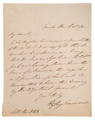 Lot 49 - Peninsular War. Group of autograph letters to Charles Stuart, minister at Lisbon, 1811-13