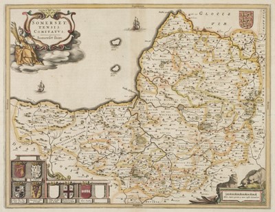 Lot 291 - Somerset. Blaeu (Johannes), Somersettensis Comitatus. Somerset-Shire, circa 1645