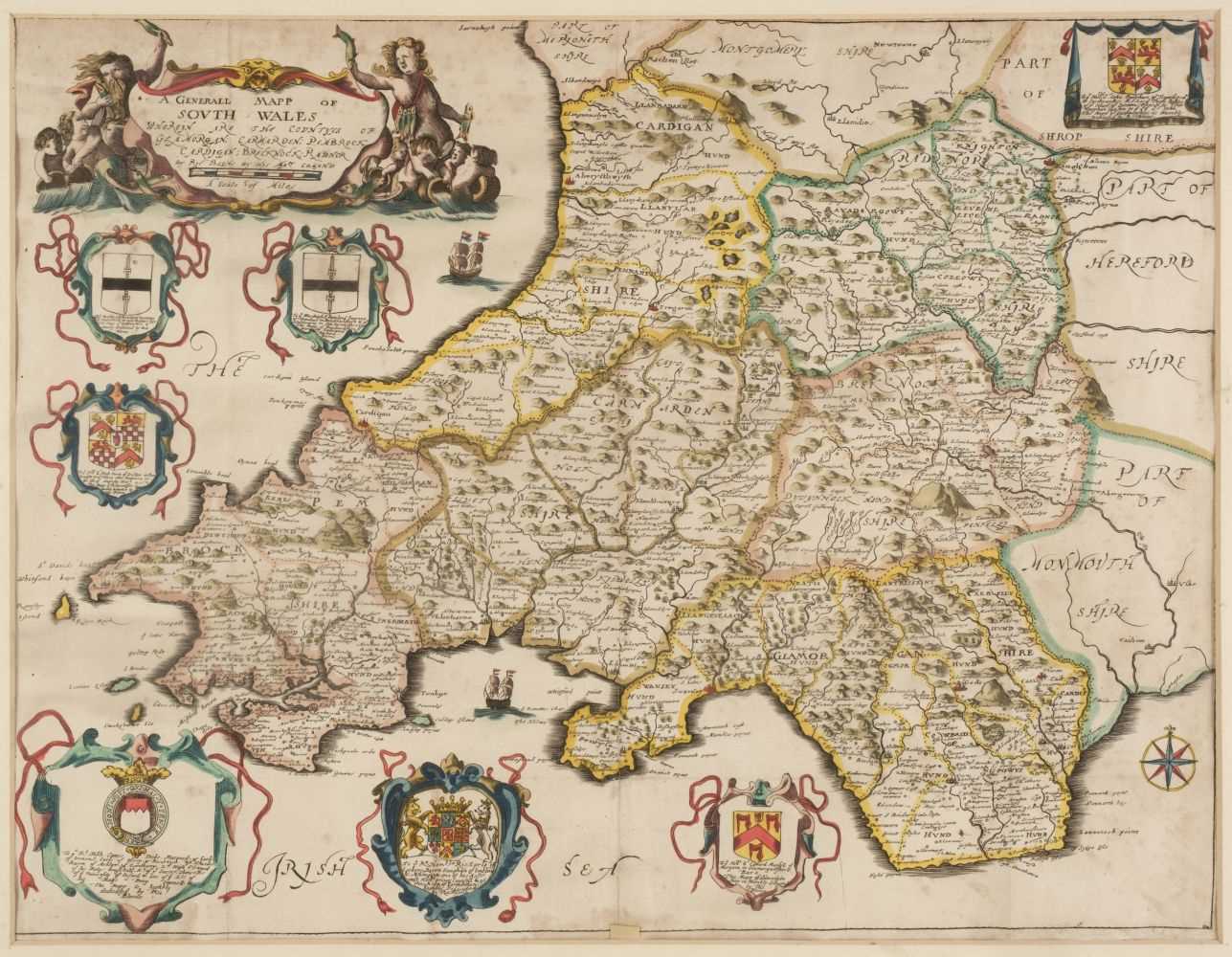 Lot 297 - Wales. Blome (Richard), A Generall Mapp of South Wales..., [1673]