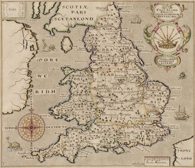 Lot 204 - England & Wales. Saxton (C. & Hole G.), Englalond Anglia Anglo Saxonum..., 1637