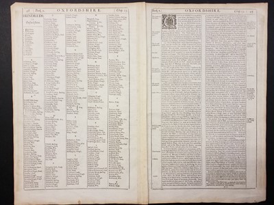 Lot 261 - Oxfordshire. Speed (John), Oxfordshire described..., 1676