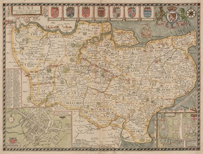 Lot 221 - Kent. Speed (John), Kent with her Cities and Earles described and observed, 1676
