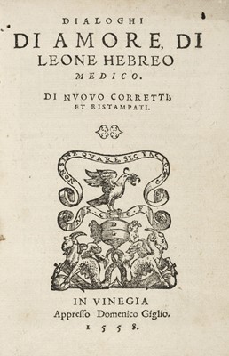 Lot 380 - Abravanel (Judah). Dialoghi di amore, Venice, 1558, & 3 others, 16th century