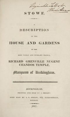 Lot 68 - Stowe. A Description of the House and Gardens, 1817