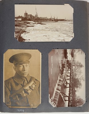 Lot 241 - World War I. An album of military photographs with accompanying journal