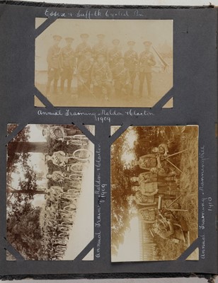 Lot 241 - World War I. An album of military photographs with accompanying journal