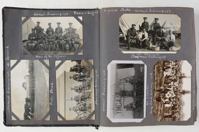 Lot 241 - World War I. An album of military photographs with accompanying journal