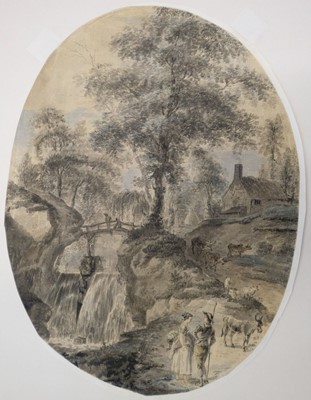 Lot 355 - Munro (Thomas, 1759-1833). Landscape with a lake, trees and a figure