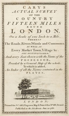 Lot 35 - Cary (John). Cary's Actual Survey of the Country Fifteen Miles round London, 1786