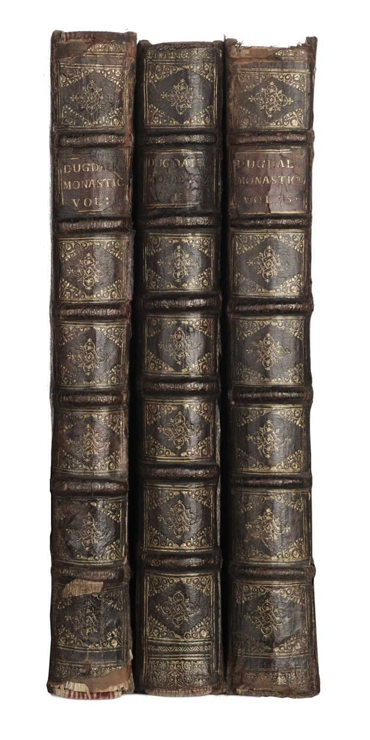 Lot 40 - Dugdale (William). Monasticon Anglicanum, 3 volumes (inc. 2 Supplement vols), 1718-23