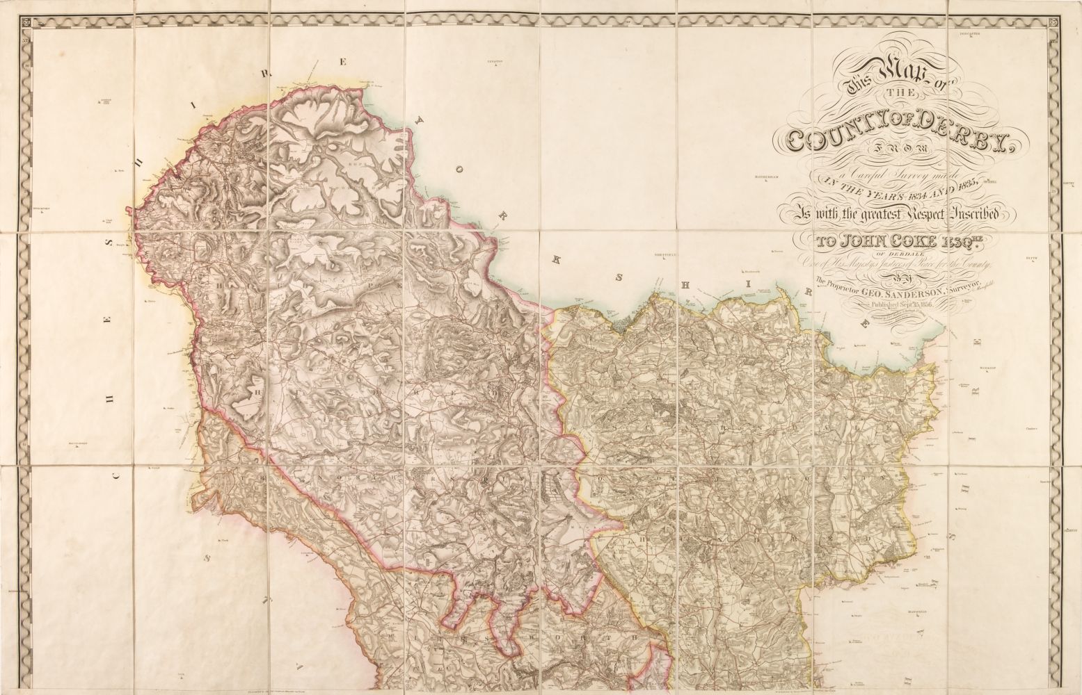 Lot 194 Derbyshire. Sanderson This map of