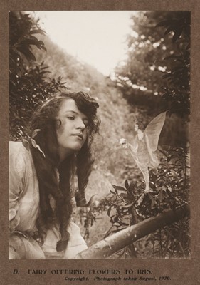 Lot 39 - Cottingley Fairies. 4 vintage sepia gelatin silver print photographs, printed by Harold Snelling