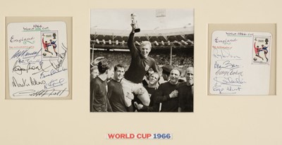 Lot 315 - England Football World Cup 1966. Collection of 13 signatures on 2 cards