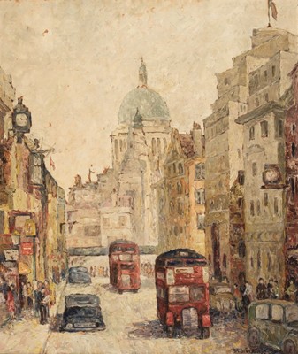 Lot 688 - Stutz (A R., 20th century). London scene with St. Pauls Cathedral, 1959