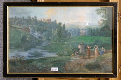 Lot 467 - French School. Arcadian landscape, 1824