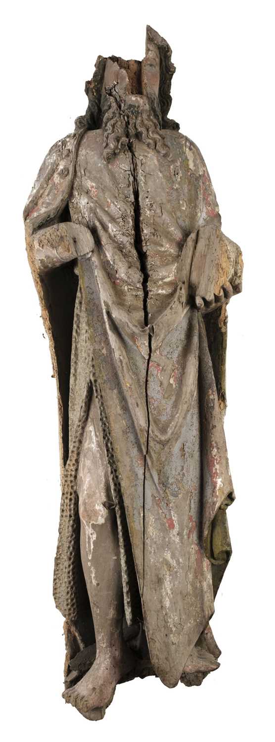 Lot 30 - Polychrome Figure. A Continental lime wood figure of Christ, 17th century or earlier