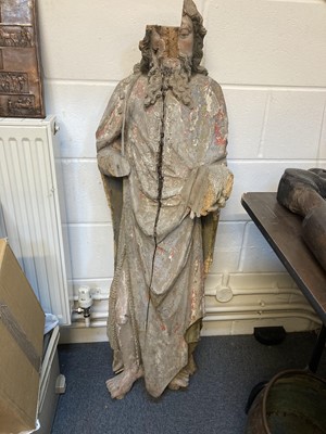 Lot 65 - Polychrome Figure. A Continental lime wood figure of Christ, 17th century or earlier