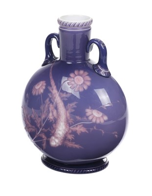 Lot 152 - Moon flask. A 19th century glass moon flask