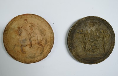 Lot 184 - Great Seal moulds. Plaster cast moulds of the Great Seal of George III, (reign 1760-1820)