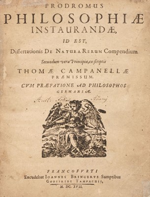 Lot 372 - Campanella (Tommaso). Prodromus philosophiae instaurandae, 1st edition, 1617