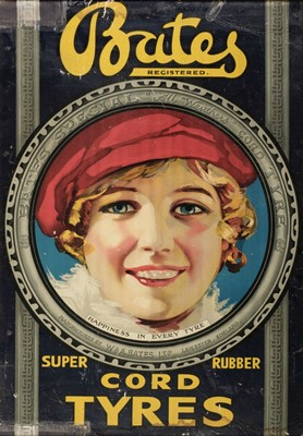 Lot 269 - Bates Tyres. An original 1920s Bates Super Rubber Cord Tyres Poster