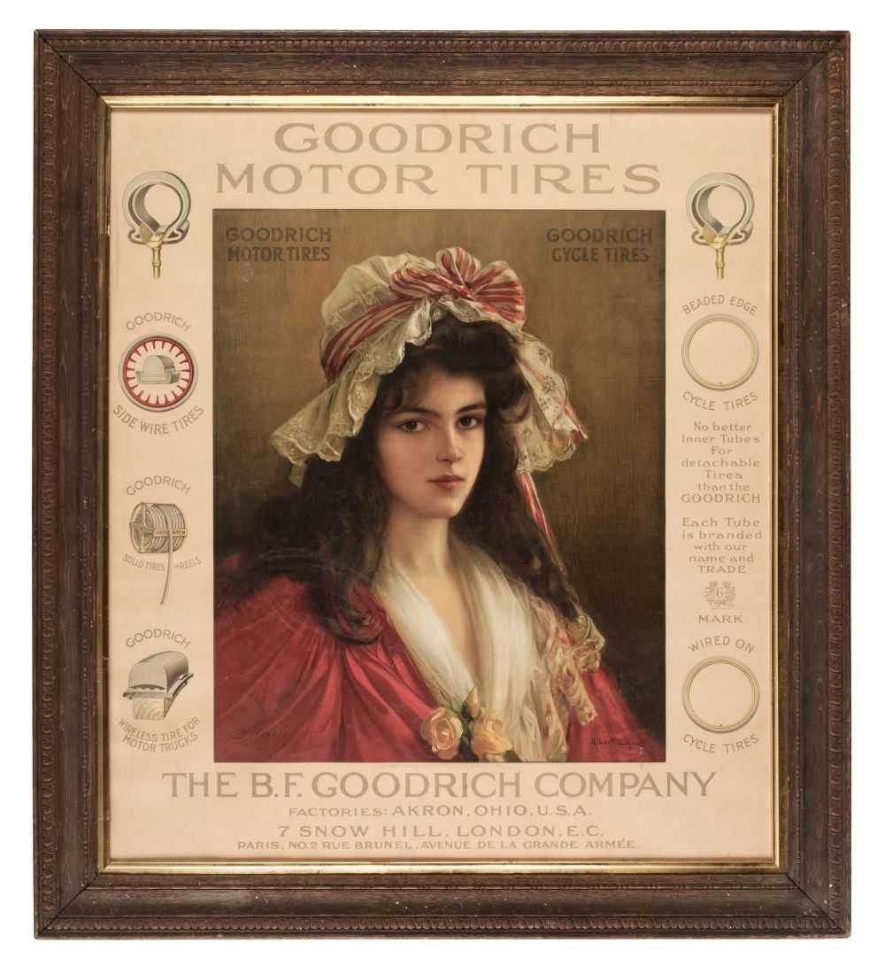 Lot 291 - Goodrich Motor Tires. An original Goodrich Company Poster c.1910