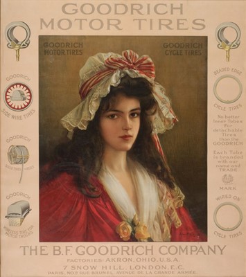 Lot 291 - Goodrich Motor Tires. An original Goodrich Company Poster c.1910