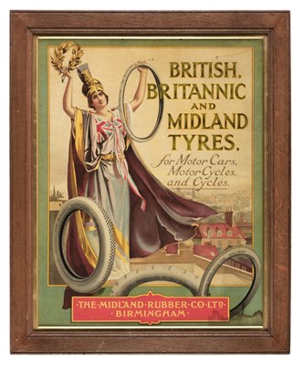 Lot 342 - The Midland Rubber Co Ltd. British Britannic and Midland Tyres Poster