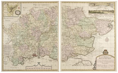 Lot 298 - Warburton (John & Overton P.). The Counties of Essex, Middlesex & Hertfordshire, 1726