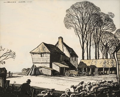 Lot 608 - Hilder (Rowland, 1905-1993). Kentish Sheep Farm in Winter