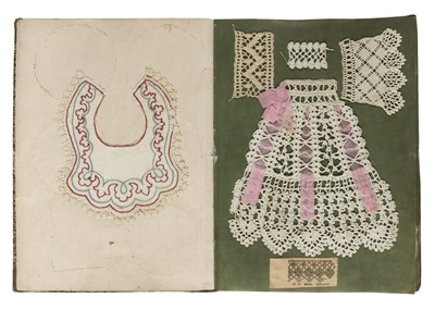 Lot 512 - Embroidery samples album. Mustersam[m]lung für Pauline Häck den 4. Oktober 1849  [Germany], c. 1850