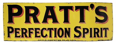 Lot 334 - Pratts. A Pratt's Perfection Spirit enamel sign